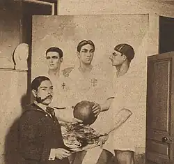 Ángel Zárraga in his studio at the Cité fleurie around 1927.