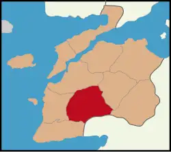 Map showing Bayramiç District in Çanakkale Province