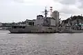 JS Ōmi and JS&nbsp;Yūgiri at Yokosuka on 18 May 2015.
