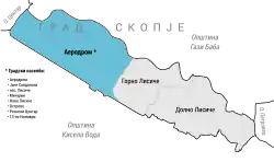 Location in Aerodrom Municipality