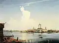 View of the Smolny Convent from Bolshaya Okhta, 1851