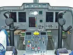 Cockpit view with Rockwell Collins avionics
