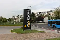 The residential and business building on the right is in Savski gaj, on the left is Lanište