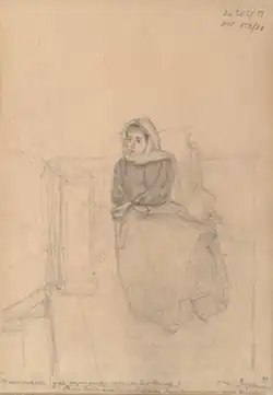 Nikolai Yaroshenko. Sketch of A. K. Chertkova's portrait, 1890s