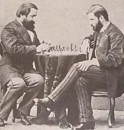 Image 4Two Georgian writers, Ilia Chavchavadze and Ivane Machabeli, playing chess in Saint Petersburg, 1873 (from Chess in the arts)
