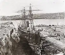 French warship 'Atalante', Fitzroy Dock, Sydney, 1873