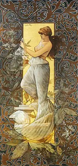 Figure with a glass