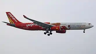 A VietJet Petrolimex livery, with a 2021 revised livery template (exclusively for A330)