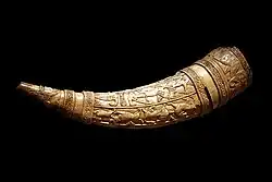 Olifant carved in an elephant tusk