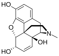 Chemical structure of 14-hydroxymorphine.