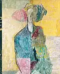 Self-Portrait with a Strawhat, 1984, Oil on photographic paper laid down on canvas, 60 x 48.5&nbsp;cm.