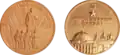 Reverse: Medal "In Commemoration of the 1500th Anniversary of Kiev". Obverse: "Glory to the Hero-City!", showing the 1977 Monument of the Great October Revolution in Kiev (dismantled in 1991 after Ukrainian independence)
