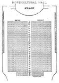Seating chart of auditorium, 1887