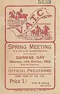 1922 VATC Caulfield Guineas front cover