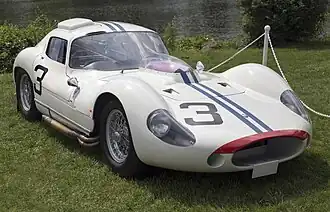 A Maserati Tipo 151 (1962) in US livery, white with blue racing stripes