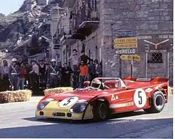 Marko driving the Alfa Romeo 33 at the 1972 Targa Florio