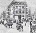 Archival image of Pitt and Hunter streets, showing Wales House