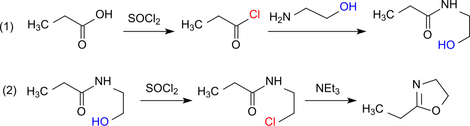 Synthese von 2-Ethyl-2-oxazolin über Propionsäureäurechlorid