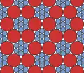 Compact packing of two sizes of circle