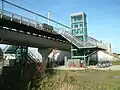 The elevators and stairs up to the platforms at Oosterheem.
