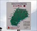 Map of Agistri on a forest fire warning sign