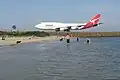 Sydney Airport runway near Botany Bay beach