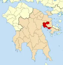 Location of Nafplio