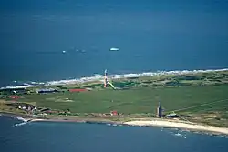 West of the island with the new lighthouse, the new west tower and the youth hostel
