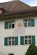 Sundial on the guest house