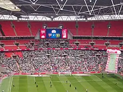 Yeovil Town supporters at Wembley before the kick-off