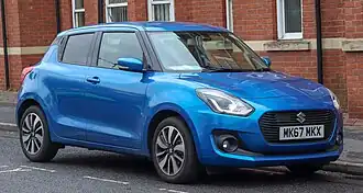 A 2nd gen Suzuki Swift for the Pakistani market while the 3rd gen Swift (Internationally) from the front