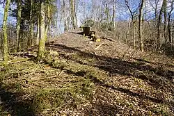 End of the slag heap of the main adit.