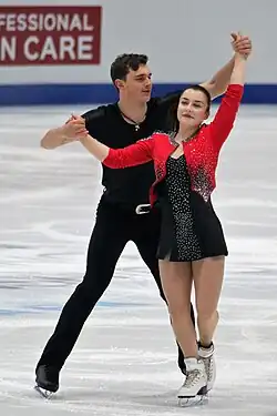 Daria Danilova and Michel Tsiba at the 2020 European Championships