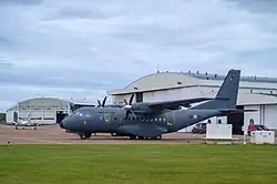 French Armée de l'air military aircraft at aerodrome