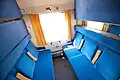 Compartment of one of the air-conditioned Bvcmz 248.1 couchette cars with only five berths.