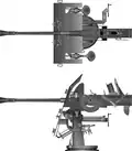 A single 3.7&nbsp;cm Flak M42U gun on the LM 42U mount.