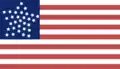 Digital remake of an American flag with a Grand Luminary star pattern and 14 stripes, it flew on admission day[62]