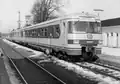 420 001 and another unidentified set at Gauting during trials, 1970