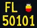 Liechtenstein short-term motorcycle license plate, with numbers above 50000
