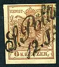Type sL-I of St. Pölten, 5p ('s' means cursive lettering, 'I' means Italic lettering)