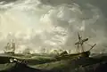 "Ship abandoned in abating storm"