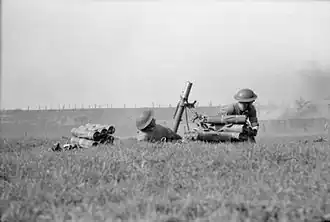 3-inch mortar of the 8th Royal Scots during the Rhine crossing, 24 March 1945