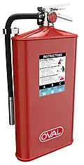 Fire Extinguisher with rounded rectangle pressure vessel