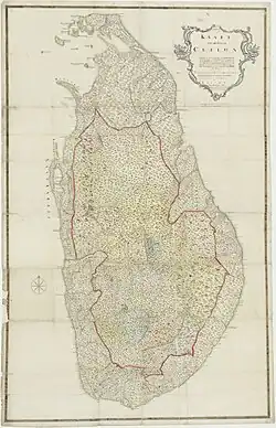 Dutch map of Sri Lanka in 1789