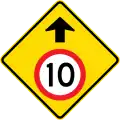 (MR-WDAD-2) Speed Limit Ahead (10&nbsp;km/h) (used in Western Australia)
