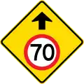 (MR-WDAD-2) Speed Limit Ahead (70&nbsp;km/h) (used in Western Australia)