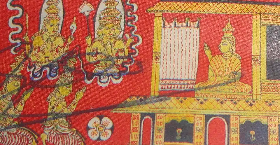 A fresco at Muruthawela Sri Narendrarama Viharaya