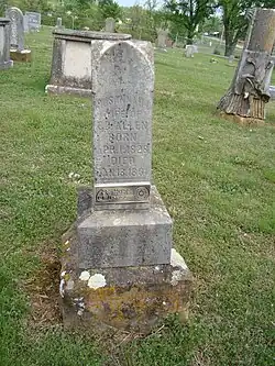 A gravesite memorial of an original walker of the Trail of Tears at the Stilwell Cemetery in Stilwell, Oklahoma