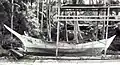 A very old bedar (28') waiting to be repaired, Duyong island, 1979
