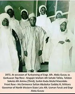 Alhaji Abdu Gusau at his turbaning ceremony in 1973